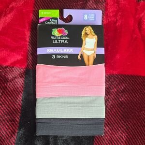 Fruit of the Loom Seamless Bikinis - Pink, Gray, Black